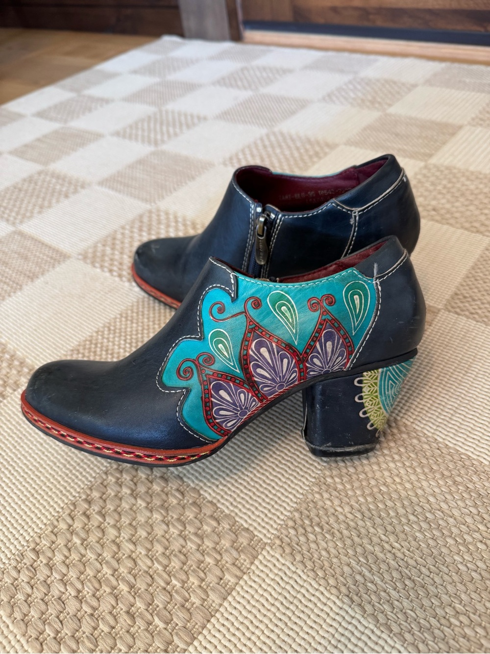 L'ATISTE by Spring Step Zami Boho Moroccan Leather Ankle Bootie Size 6